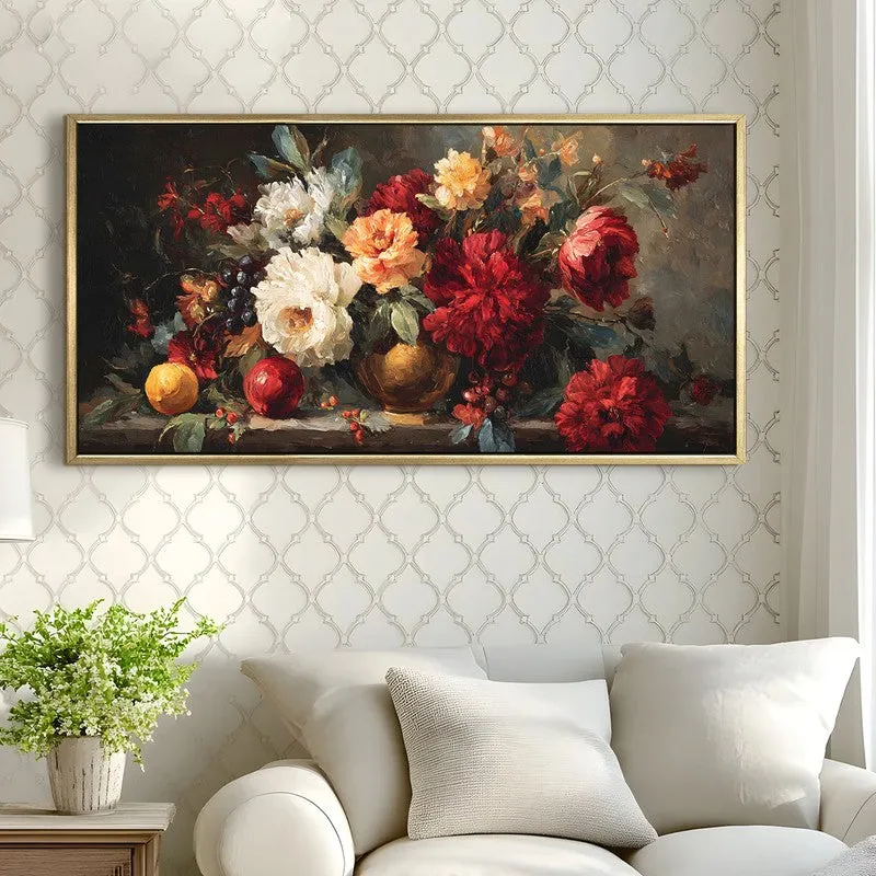 Velvet Blooms Canvas Wall Painting With Frame media 4