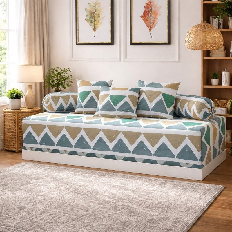 Patterna Printed Diwan Set - Six Piece Set