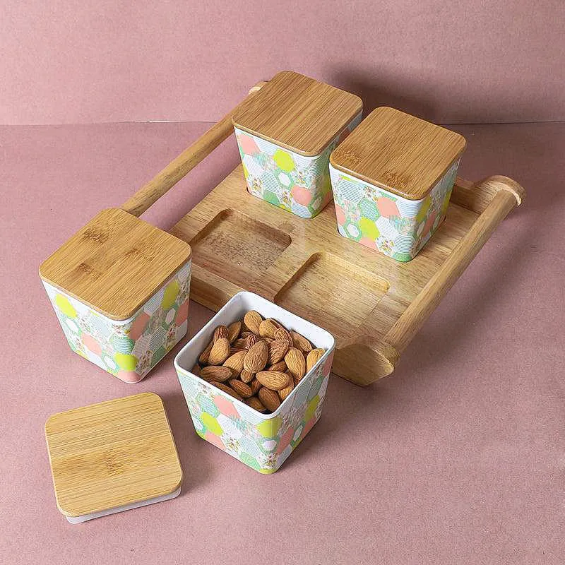 Abso Glaze Condiment Container With Tray (750 mL Each) - Five Piece Set media 5
