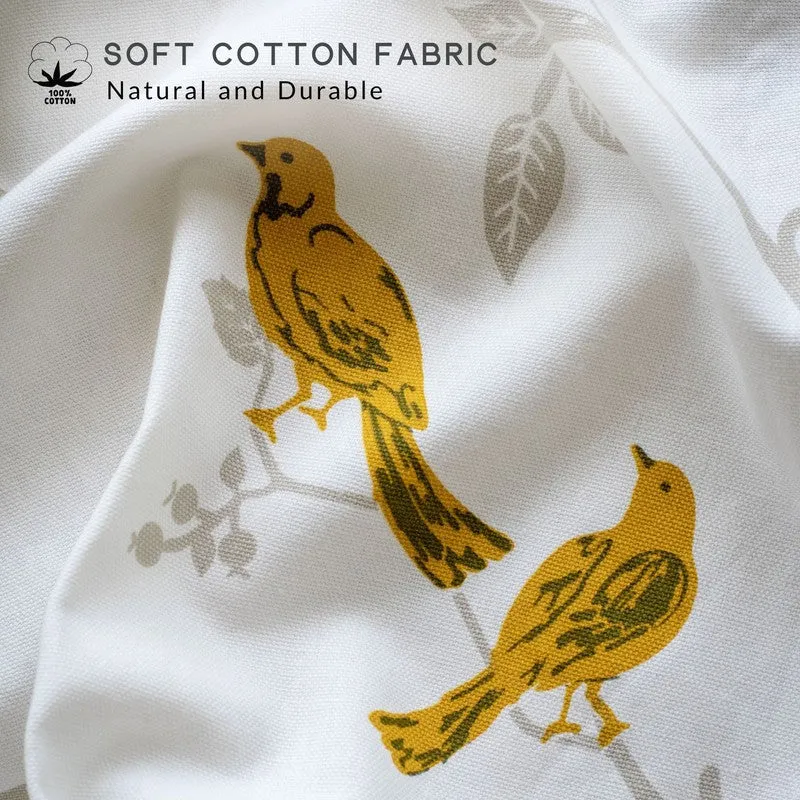 Tranquebar Home Nature Wings Cotton Curtains(Yellow) - Set Of Two media 4
