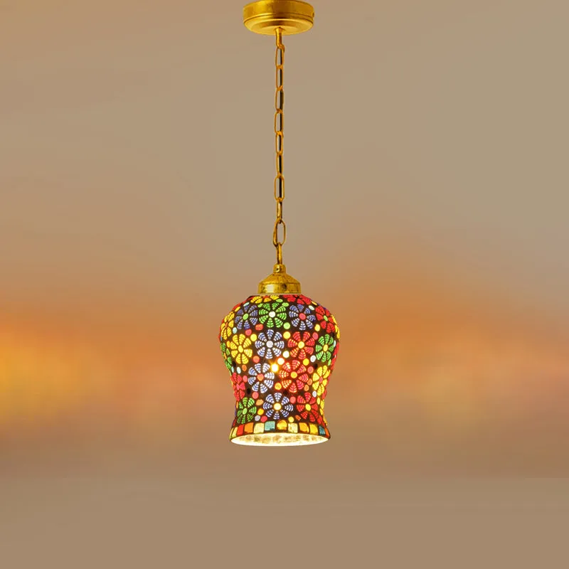 MosaicLuxe Metal & Glass Ceiling Lamp media 5