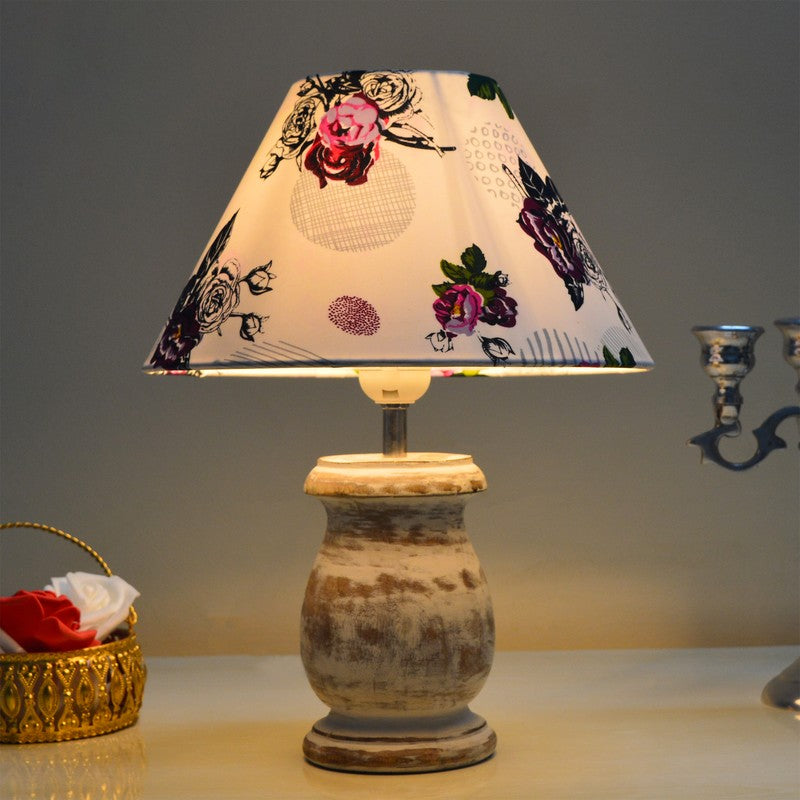 GardenBloom Wooden Table Lamp