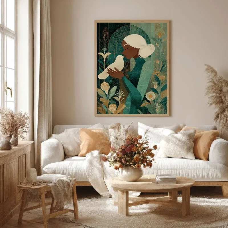 Dovelisse Canvas Wall Painting - Brown Frame media 4