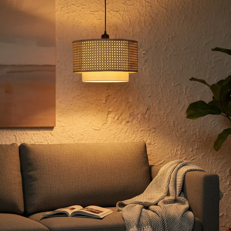 Torlinor Rattan Ceiling Lamp media 1