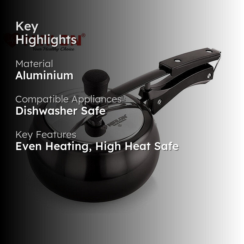 Nirlon Hard Anodized Aluminum Pressure Cooker - 2000 mL/ 8 Inches media 2
