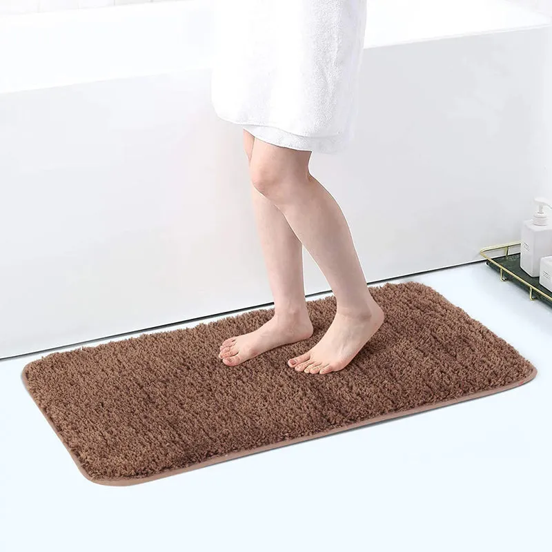 Helen Anti Skid Bath Mat & Contour Mat (Brown) - Set of Eight media 4