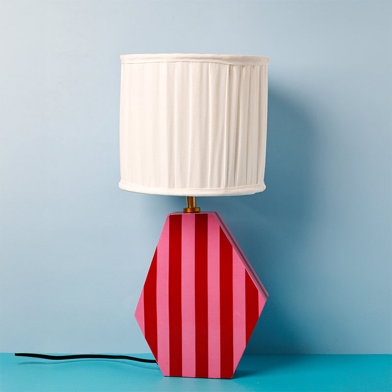 The Wishing Chair Thimble Fabric Table Lamp - White,Pink media 4
