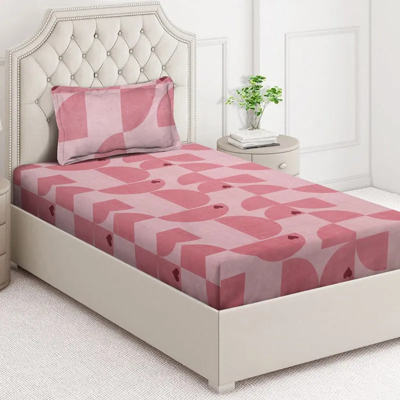 Blushing Arcs Abstract PolyCotton Bedsheet  - 130 GSM media 1