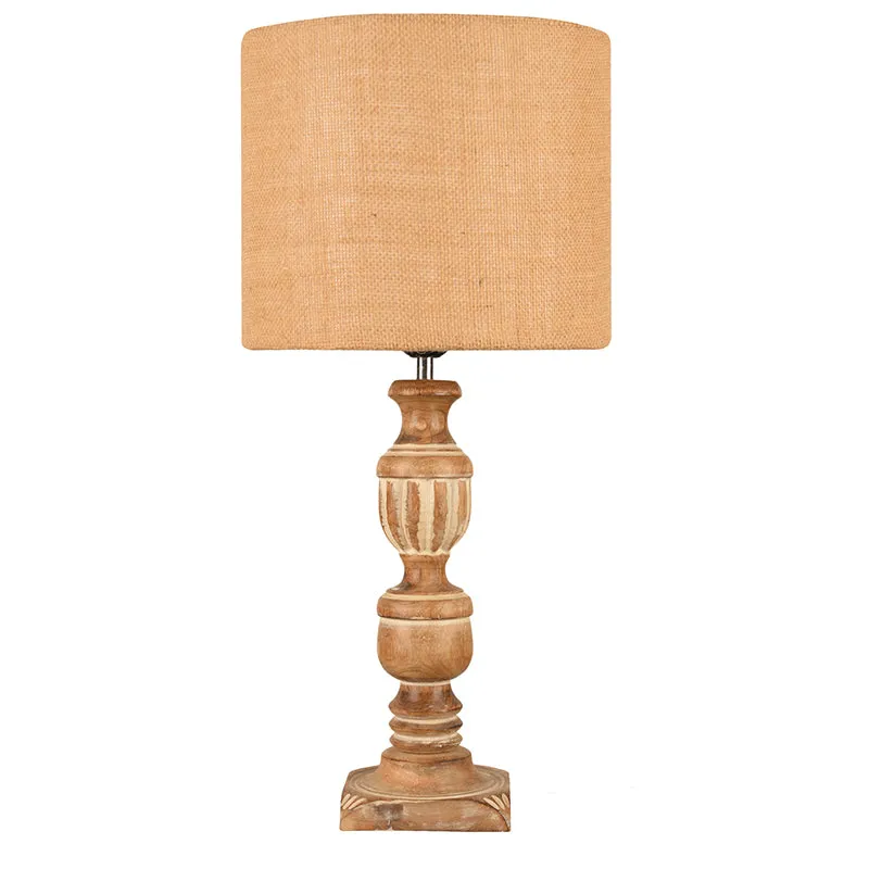 Candela Carve Fabric Table Lamp - Beige media 4