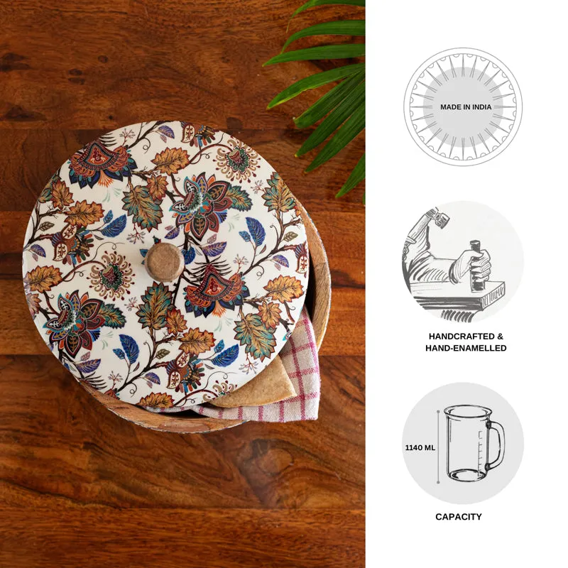 Desi Gulzar Enamelled Mango Wood Roti Box media 6