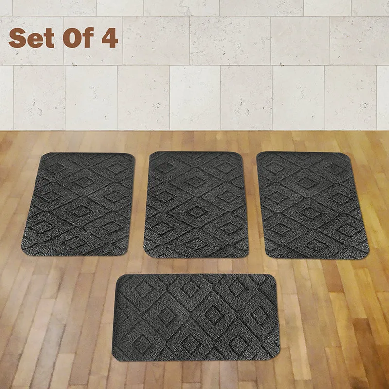 Zella Anti Skid Bath Mat (Dark Grey) - Set Of Four media 1