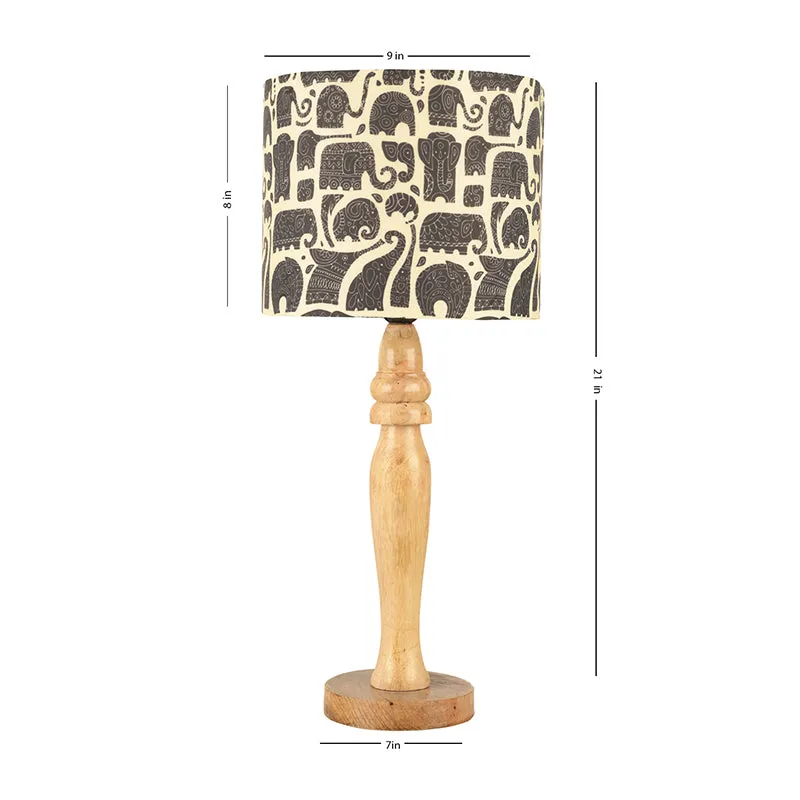 Elephanta Pole Fabric Table Lamp - Ivory media 5