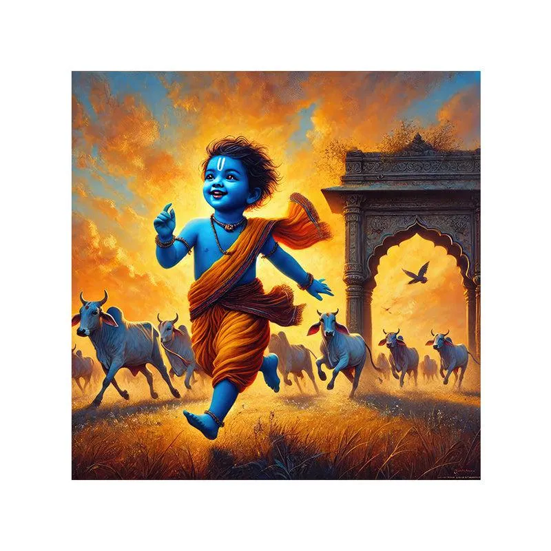 KJrishna Vrindavan Wall Painting media 4