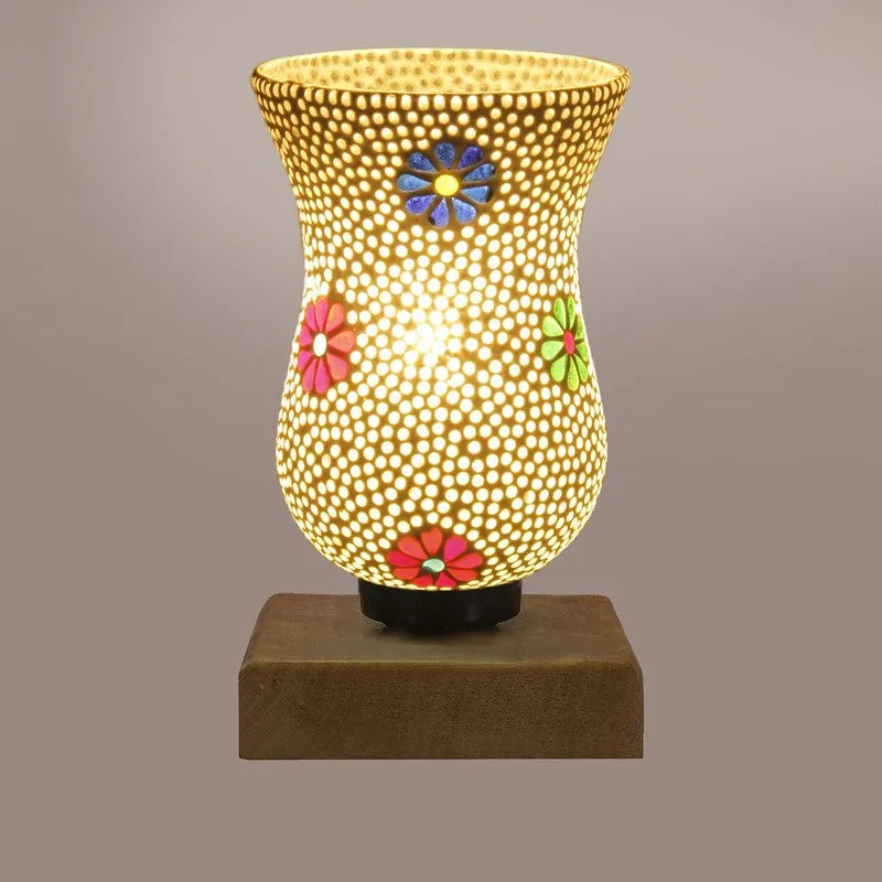 Lumetti Mosaic Glass Table Lamp With Wooden Base - Multicolor media 8