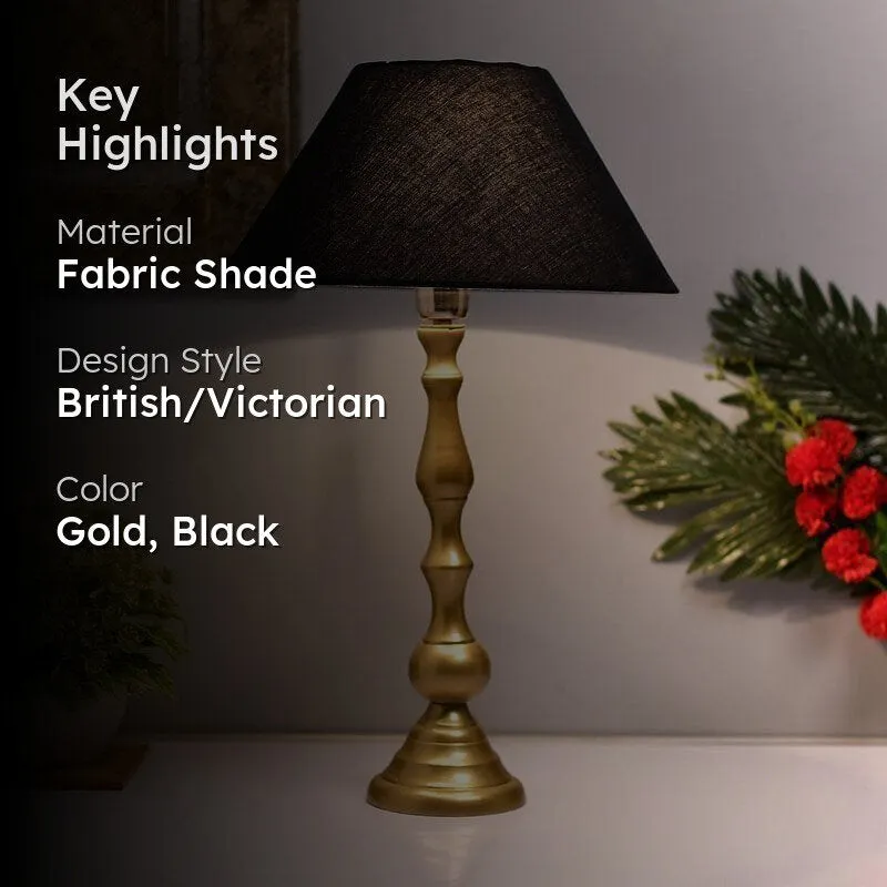 Graceful Gleam Fabric Table Lamp - Gold,Black media 2