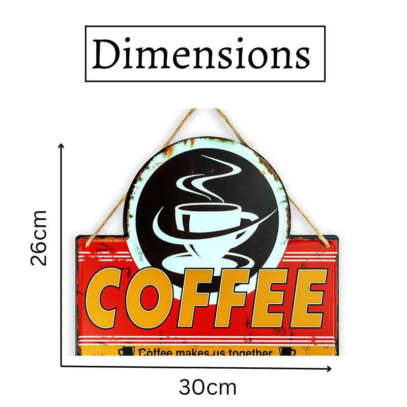 Coffee Makes Us Together Retro Metal Wall Accent media 5