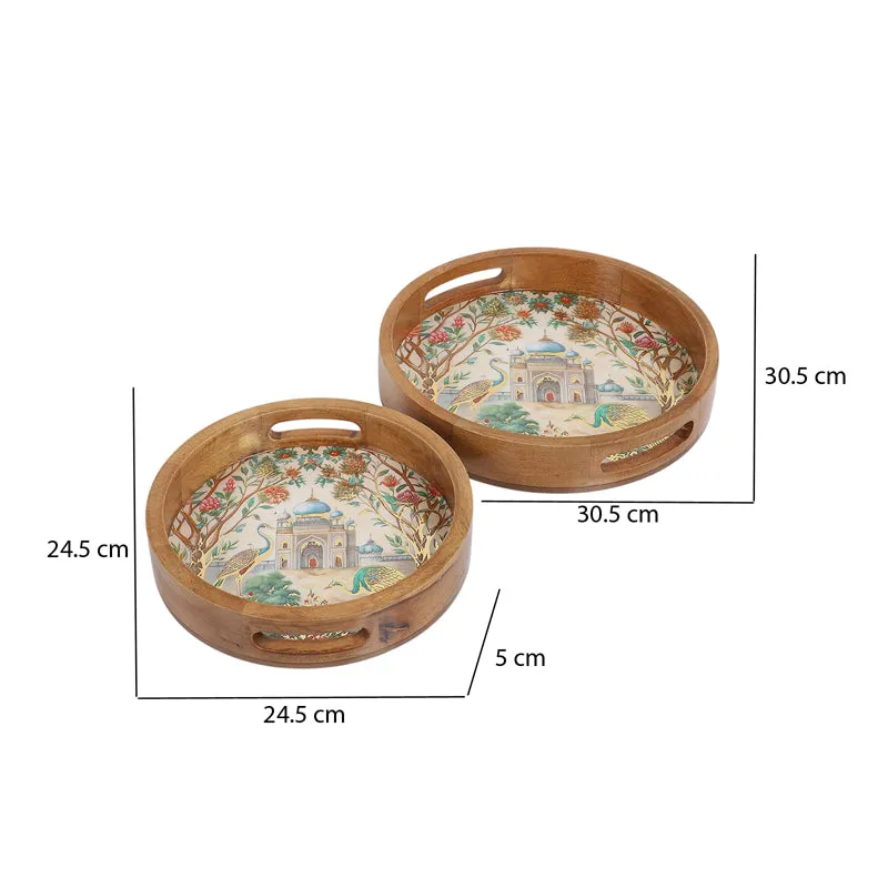 Royal Eden Round Wooden Serving Tray - Set of Two media 7