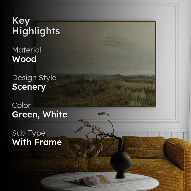 Vintage Meadow Wood Wall Art With Frame - Black media 2