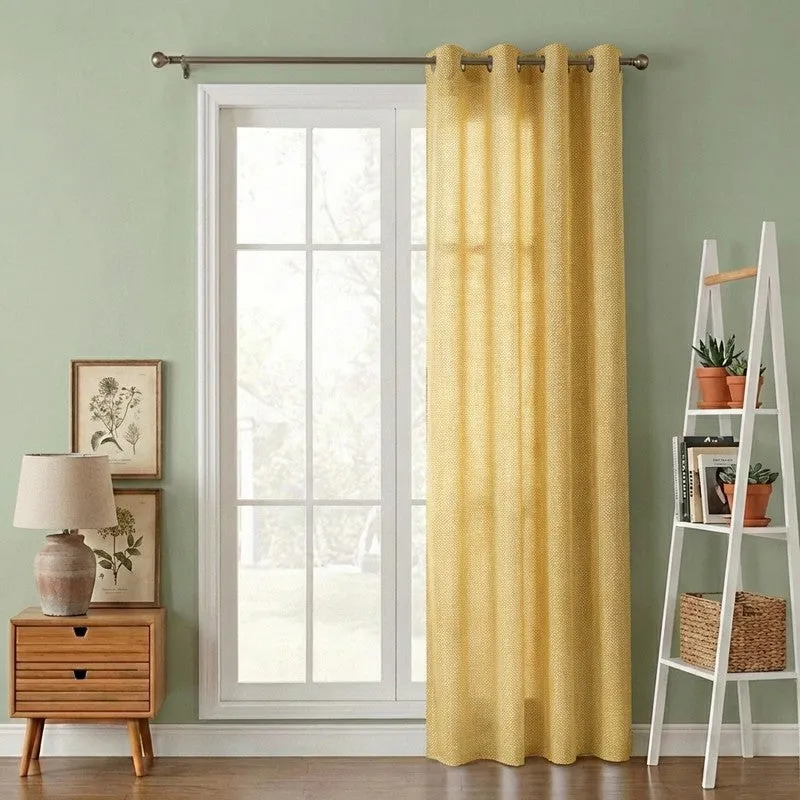 Form Ease Cotton Room Darkening Curtains - Yellow media 1