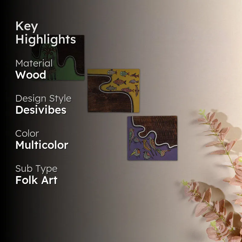 Indudeep Wooden Wall Accent - Set of Three media 2