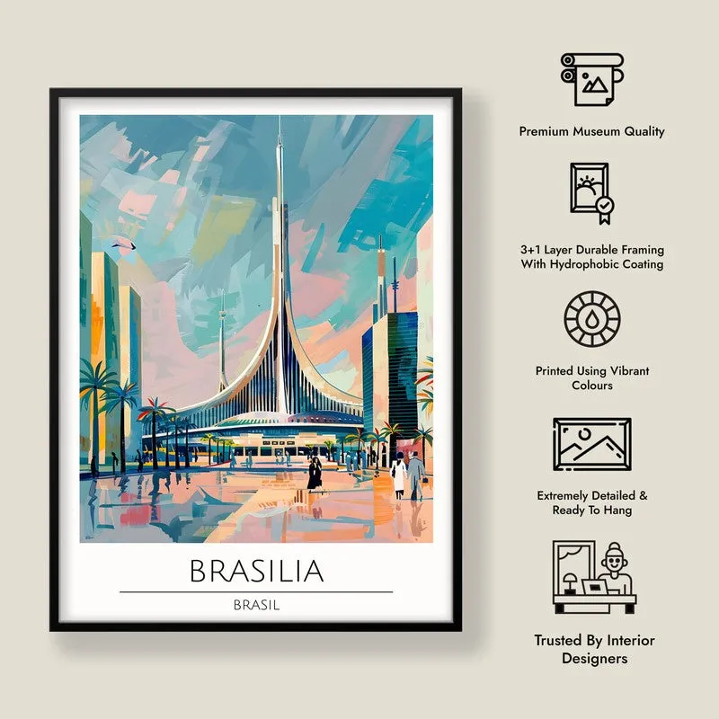 Vintage Brasilia Framed Canvas Wall Painting media 8