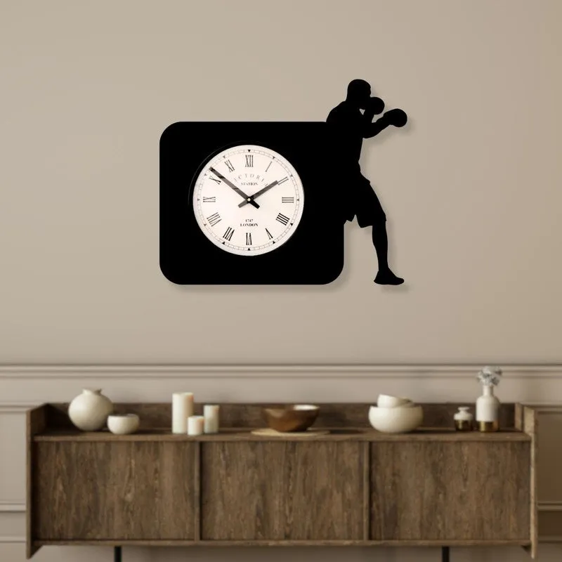 Boxer Steel Analog Wall Clock - Black media 3