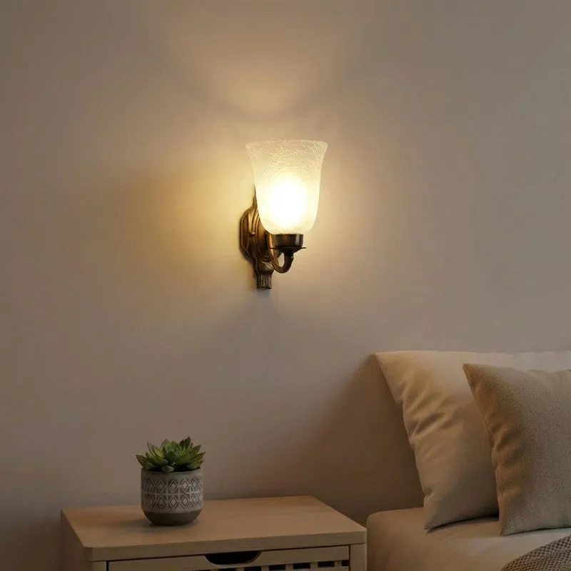 Crystal Bloom Antique Base Glass Wall Lamp media 1