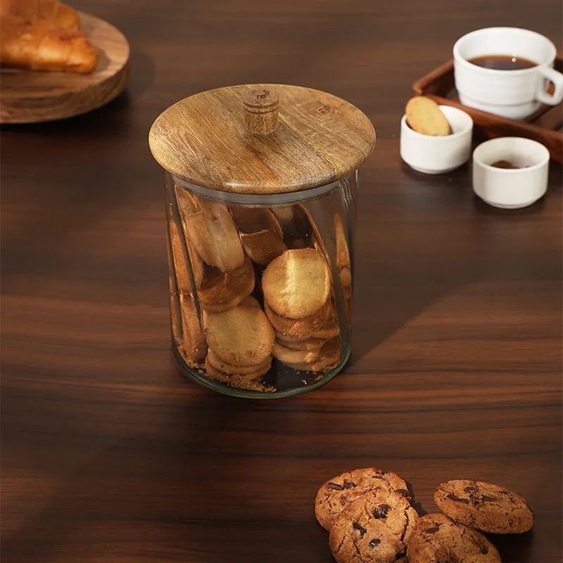 Orya Glass Jar With Airtight Wood Lid - 1900 mL - 1