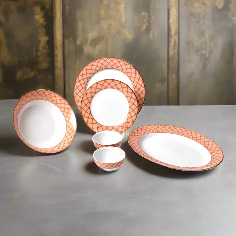 Angel Rope 24k Gold Brushed Porcelain Dinner Set - 21 Piece Set media 4