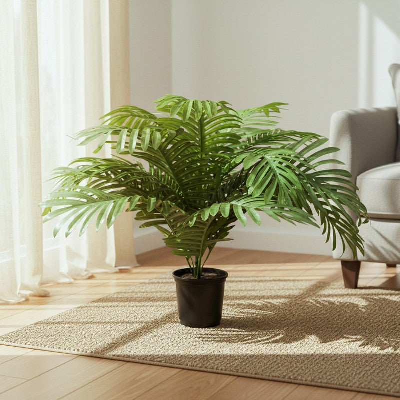 Florascape Artificial Areca Palm Fern Plant With Black Plastic Pot media 3