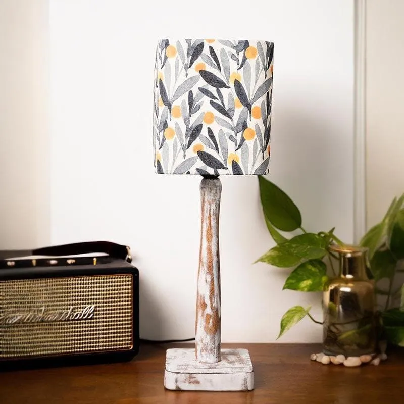 Grey Glamour With Distress Stand Fabric Table Lamp - Multicolor media 3