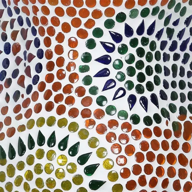 Mandala Pied Glass & Metal Wall Lamp - Multicolor media 6