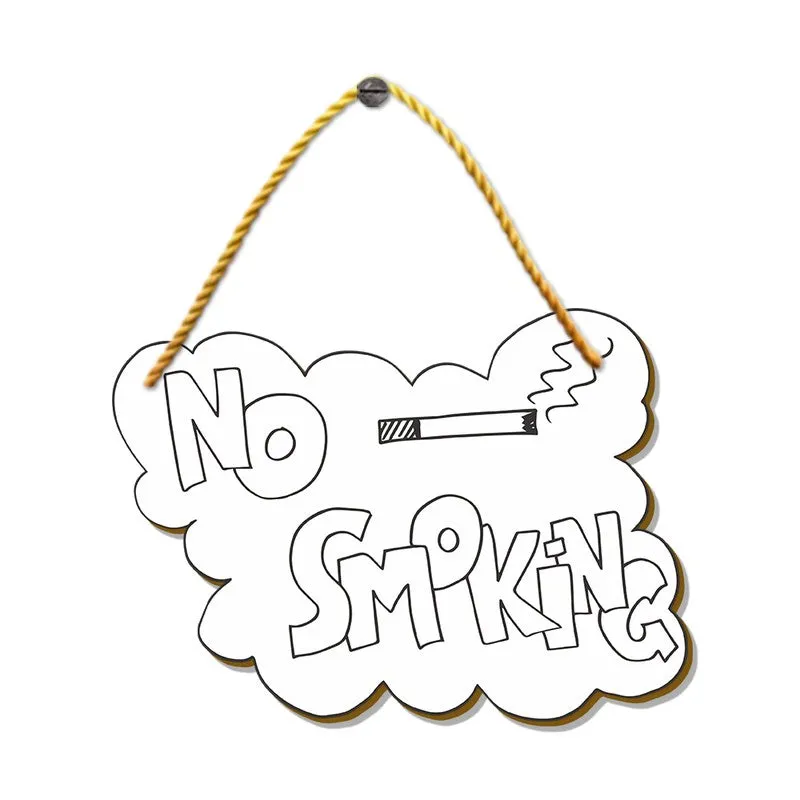 Hand-Drawn No Smoking Symbol MDF Wall Accent media 4