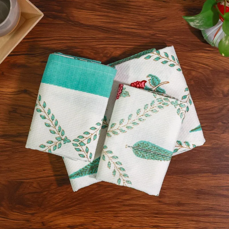 Desert Bloom Cotton Towels (Sky Blue) - Three Piece Set media 1
