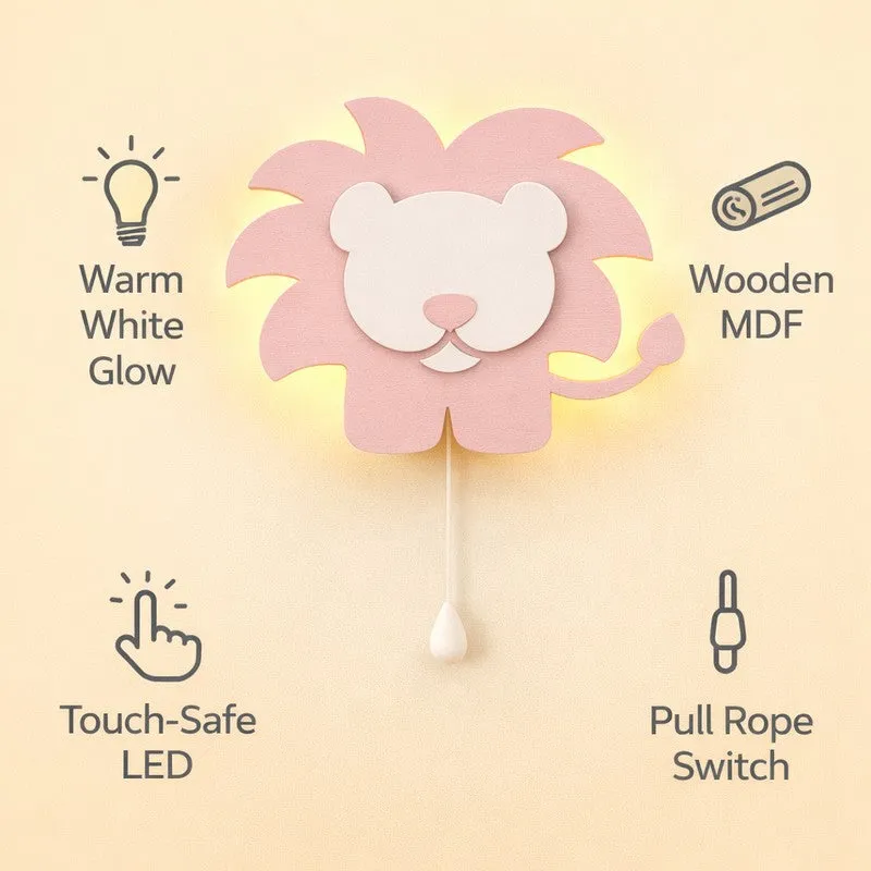 Pureva Lion Battery Operated MDF Wall Lamp - Pink media 7