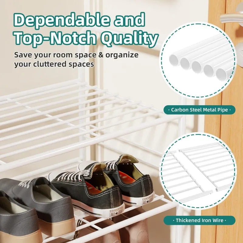 Neat Metal Shoe Rack - White media 6