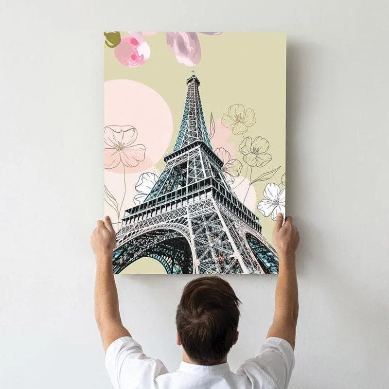 Paris Heritage Constructs Canvas Wall Painting - Set Of Two media 3