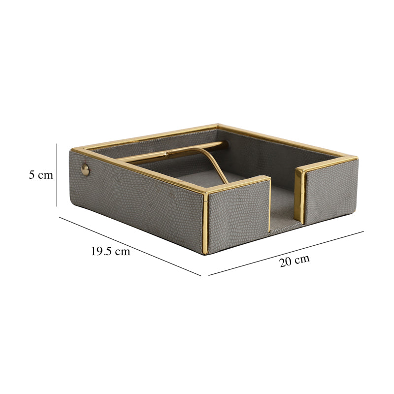 Roho Leather Tissue Holder - Grey media 6