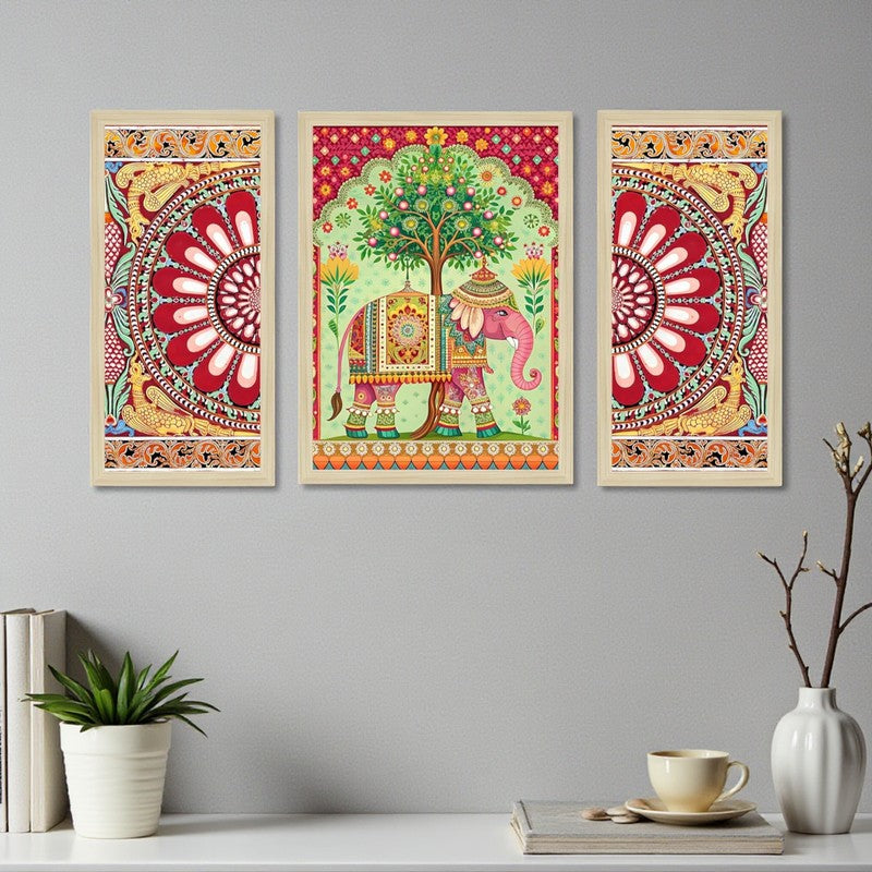 Ethniq Synthetic FIbre Wall Art - Set Of Three media 3