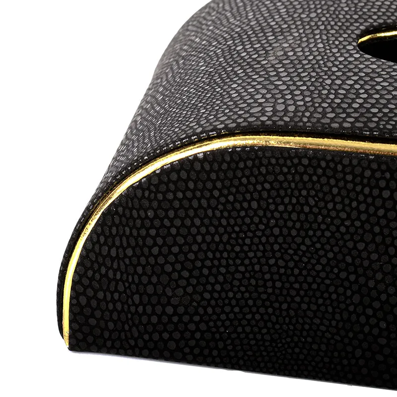 Tisquo Curve Faux Leather Tissue Box - Black media 7