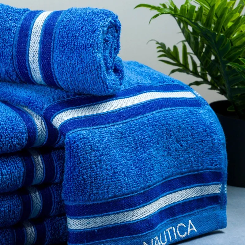 Nautica Dove Dual Down Cotton Hand Towel (Blue) - Set Of Six media 4