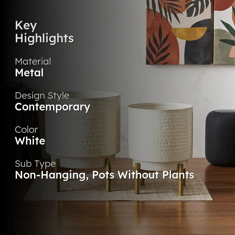 Creta Metal Planter - Set Of Two media 2