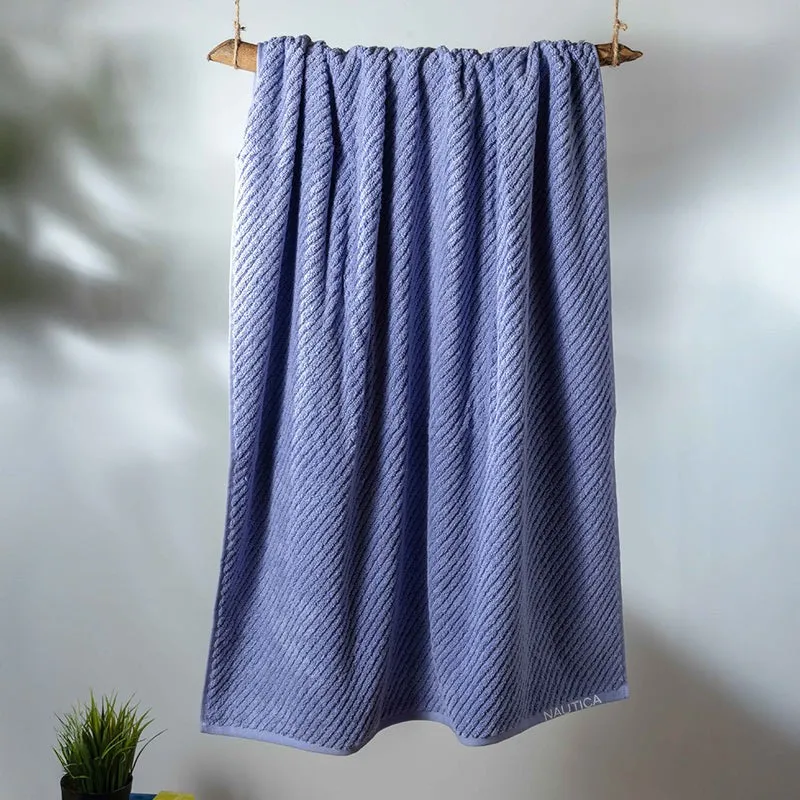 Nautica Riviera Soft Cotton Bath Towel - Light Blue media 1