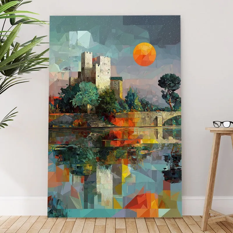 Moonlit Tower Reflection Canvas Wall Art media 6
