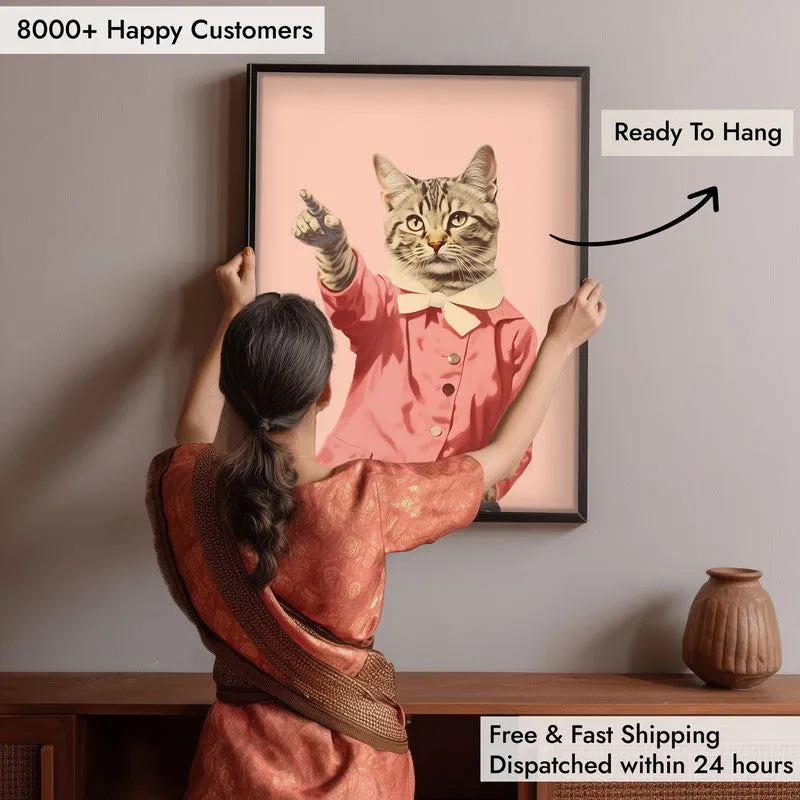 Disco Cat Archival Canvas Wall Art - Black Frame media 6