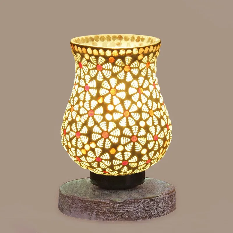 Glintera Mosaic Glass Table Lamp With Wooden Base - Multicolor media 7