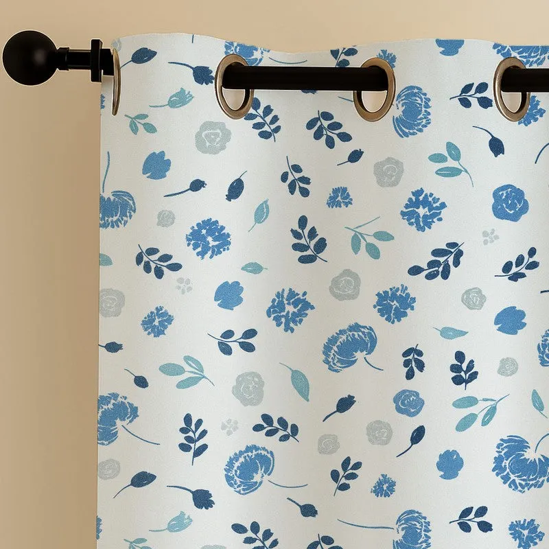 BloomSpry Cotton Curtains (blue,grey) - Set Of Two media 6