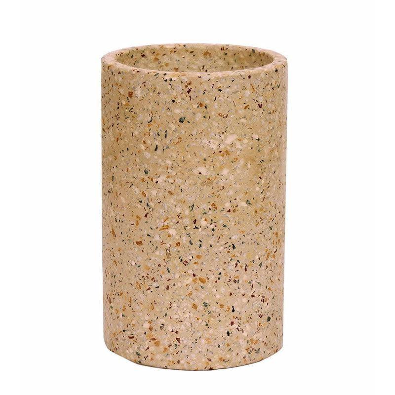 Beige Terrazzo Cylindrical Hand Crafted Marble Planter - Small media 4