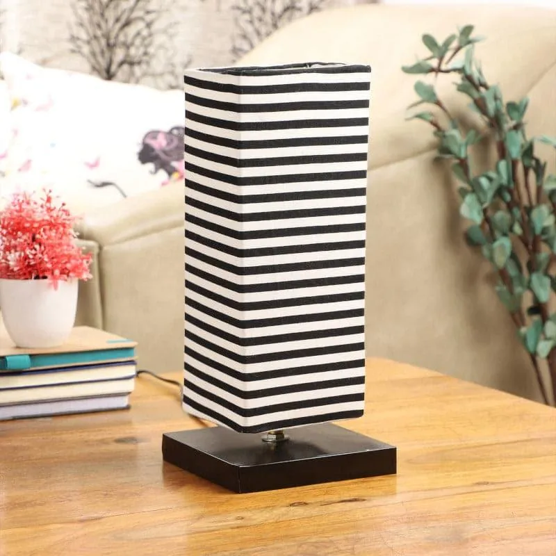 Zebro Ingram Fabric Table Lamp - White,Black media 3