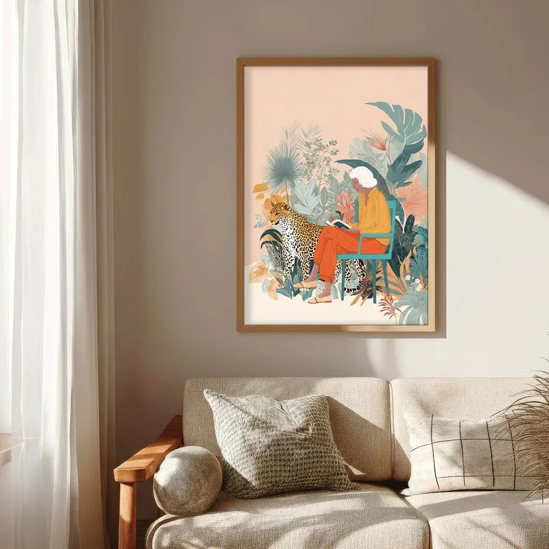 Solitude Safari Canvas Wall Painting - Brown Frame media 6